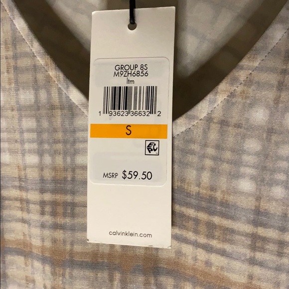 CalvinKlein Striped Ruched-side Top - Picture 3 of 8